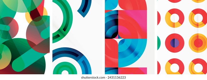 Round geometric elements and circles in background design for wallpaper, business card, cover, poster, banner, brochure, header, website