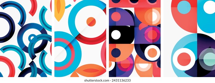 Round geometric elements and circles in background design for wallpaper, business card, cover, poster, banner, brochure, header, website