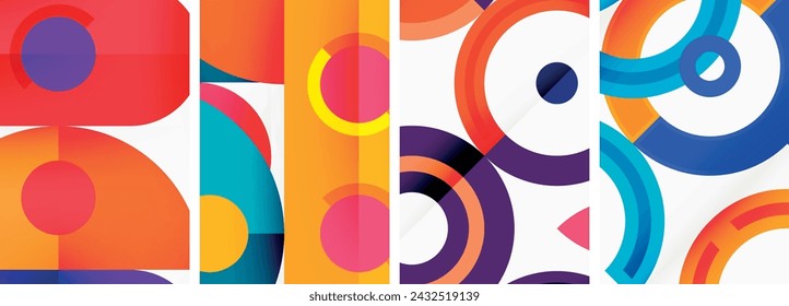 Round geometric elements and circles in background design for wallpaper, business card, cover, poster, banner, brochure, header, website