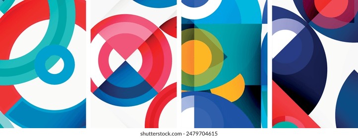 Round geometric elements and circles in background design for wallpaper, business card, cover, poster, banner, brochure, header, website
