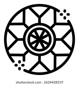 Round geometric ornament with a hexagonal pattern is being decorated with sparkles, perfect for projects related to design and decoration