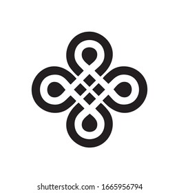 Round geometric ornament logo template design in trendy linear style. Vector illustration