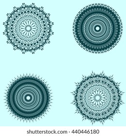Round geometric ornament. Vector illustration