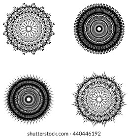 Round geometric ornament. Vector illustration
