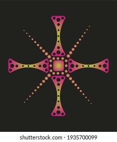 Round and geometric pattern design vector art