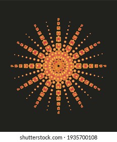 Round and geometric pattern design vector art