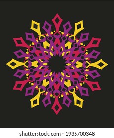 Round and geometric pattern design vector art