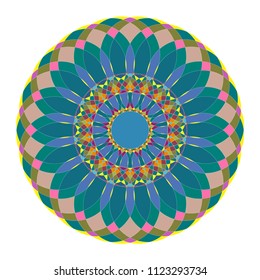 Round geometric pattern. Vector geometric pattern in a circle. 