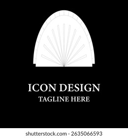 Round Geometric shape half sunburst logo design