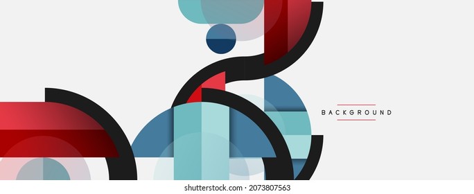 Formas geométricas redondeadas, líneas y círculos. Plantilla de vectores para fondo de banners de fondo de fondo o página de aterrizaje de fondo de fondo de fondo de fondo de pantalla