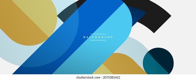 Formas geométricas redondeadas, líneas y círculos. Plantilla de vectores para fondo de banners de fondo de fondo o página de aterrizaje de fondo de fondo de fondo de fondo de pantalla