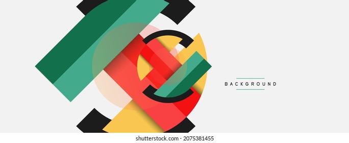 Round geometric shapes lines and circles. Vector template for wallpaper banner background or landing page