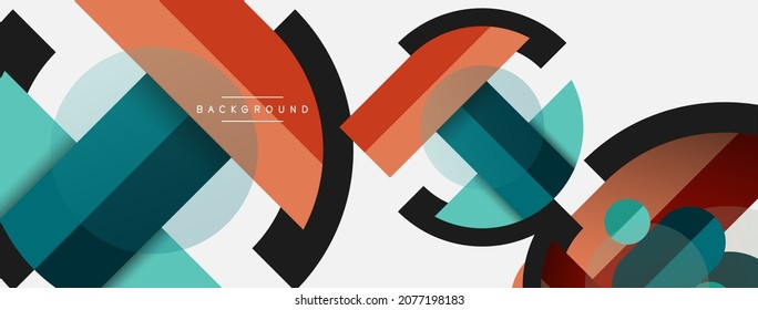 Round geometric shapes lines and circles. Vector template for wallpaper banner background or landing page