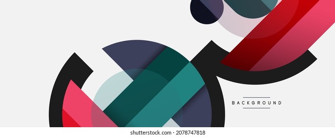 Runde geometrische Formen, Linien und Kreise. Vektorgrafik-Vorlage für Bildschirmhintergrund oder Zielseite