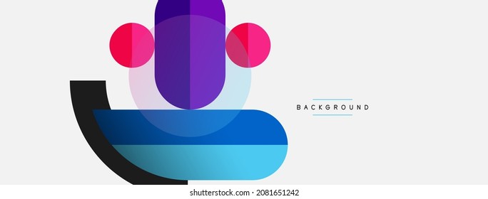 Formas geométricas redondeadas, líneas y círculos. Plantilla de vectores para fondo de banners de fondo de fondo o página de aterrizaje de fondo de fondo de fondo de fondo de pantalla