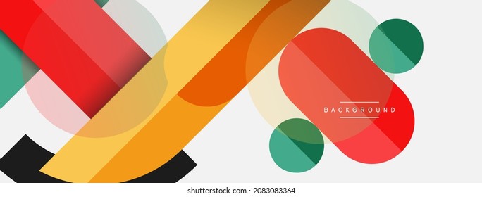 Formas geométricas redondeadas, líneas y círculos. Plantilla de vectores para fondo de banners de fondo de fondo o página de aterrizaje de fondo de fondo de fondo de fondo de pantalla