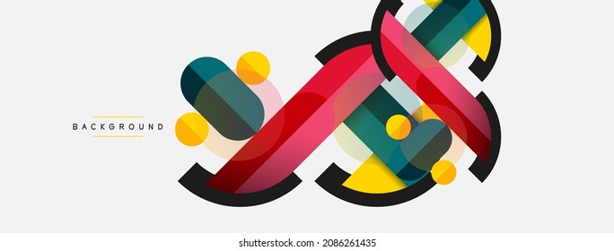 Round geometric shapes lines and circles. Vector template for wallpaper banner background or landing page