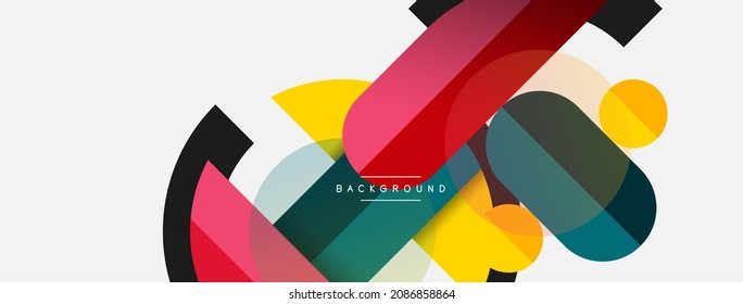 Round geometric shapes lines and circles. Vector template for wallpaper banner background or landing page