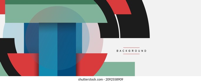 Round geometric shapes lines and circles. Vector template for wallpaper banner background or landing page