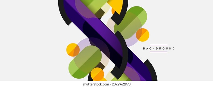 Formas geométricas redondeadas, líneas y círculos. Plantilla de vectores para fondo de banners de fondo de fondo o página de aterrizaje de fondo de fondo de fondo de fondo de pantalla