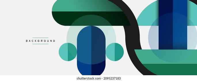 Round geometric shapes lines and circles. Vector template for wallpaper banner background or landing page