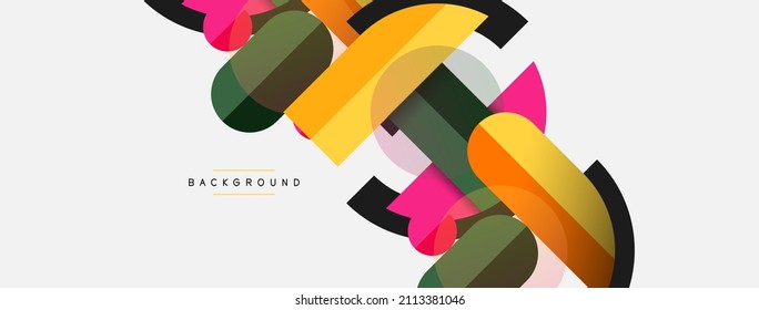 Formas geométricas redondeadas, líneas y círculos. Plantilla de vectores para fondo de banners de fondo de fondo o página de aterrizaje de fondo de fondo de fondo de fondo de pantalla