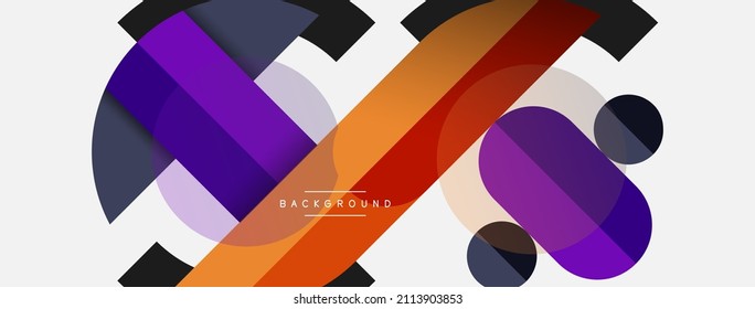Round geometric shapes lines and circles. Vector template for wallpaper banner background or landing page