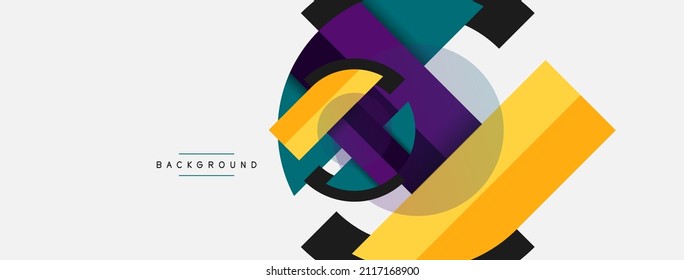 Round geometric shapes lines and circles. Vector template for wallpaper banner background or landing page