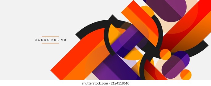 Round geometric shapes lines and circles. Vector template for wallpaper banner background or landing page