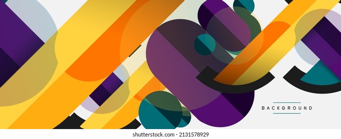 Round geometric shapes lines and circles. Vector template for wallpaper banner background or landing page