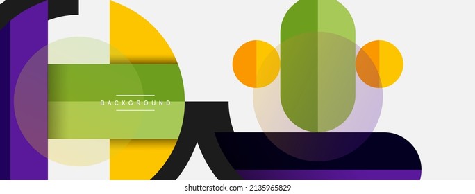 Round geometric shapes lines and circles. Vector template for wallpaper banner background or landing page