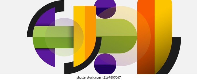 Round geometric shapes lines and circles. Vector template for wallpaper banner background or landing page