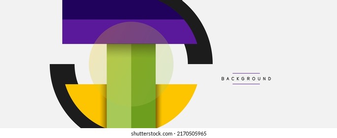 Round geometric shapes lines and circles. Vector template for wallpaper banner background or landing page
