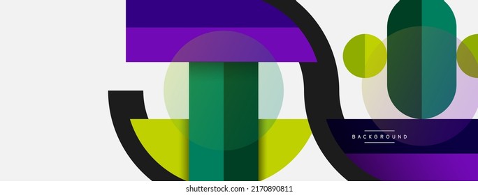 Formas geométricas redondeadas, líneas y círculos. Plantilla de vectores para fondo de banners de fondo de fondo o página de aterrizaje de fondo de fondo de fondo de fondo de pantalla