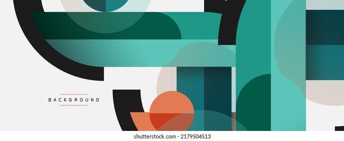 Round geometric shapes lines and circles. Vector template for wallpaper banner background or landing page