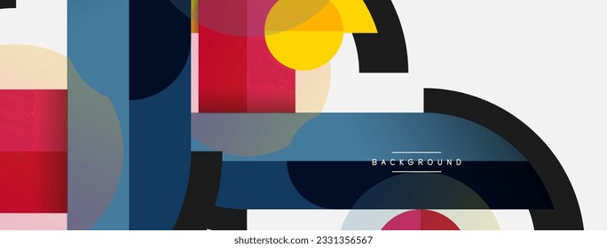 Formas geométricas redondeadas, líneas y círculos. Plantilla de vectores para fondo de banners de fondo de fondo o página de aterrizaje de fondo de fondo de fondo de fondo de pantalla