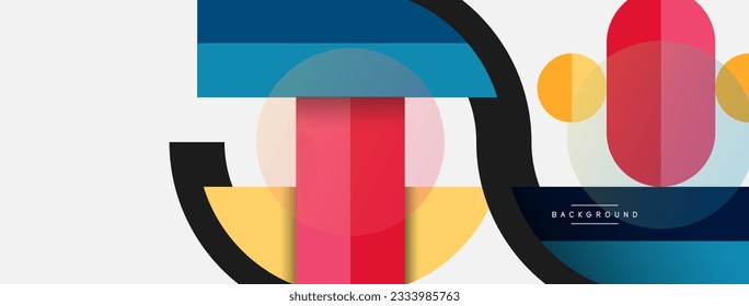 Round geometric shapes lines and circles. Vector template for wallpaper banner background or landing page