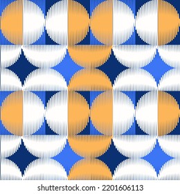 Round Geometric Shapes Seamless Pattern Image White Colored Background