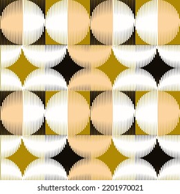 Round Geometric Shapes Seamless Pattern Image White Colored Background