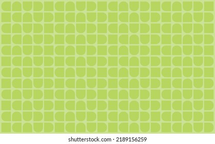 Formas geométricas redondeadas en una dirección diferente y cuadrado patrón vectorial dentro del fondo verde claro. Adecuado para portada, banner, papel pintado y elemento editable.