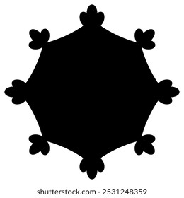 Forma geométrica redonda. Antecedentes Abstractas. Silueta negra sobre fondo blanco.