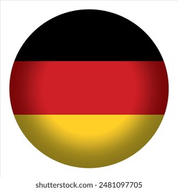 Round German flag icon, vector illustration on a white background