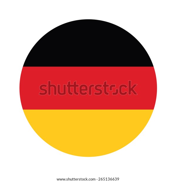 Round german flag vector icon isolated, german\
flag button