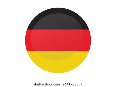 Round Germany Flag Icon – Germany Flag Circular Vector Badge with Standard Colors and National Symbol. Circle Flag Icon of Germany, Button Badge Icon.
