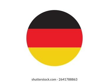 Round Germany Flag Icon – Germany Flag Circular Vector Badge with Standard Colors and National Symbol. Circle Flag Icon of Germany, Button Badge Icon.

