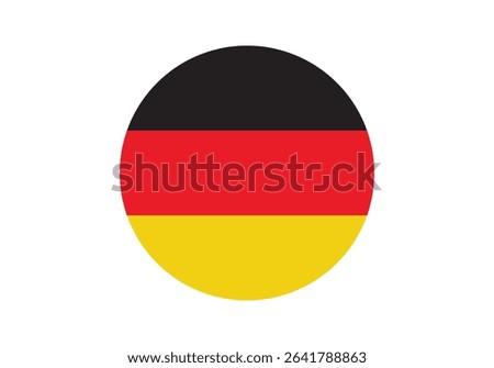 Round Germany Flag Icon – Germany Flag Circular Vector Badge with Standard Colors and National Symbol. Circle Flag Icon of Germany, Button Badge Icon.
