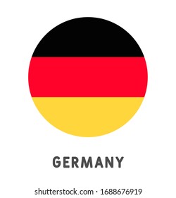 Round Germany flag vector icon isolated, Germany flag button