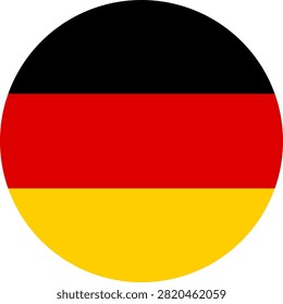 Round Germany Flag Vector Icon Circular German Flag Button Element