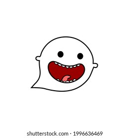 Round Ghost Streetwear Design White Color Commercial Use