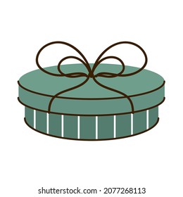 round gift box icon flat